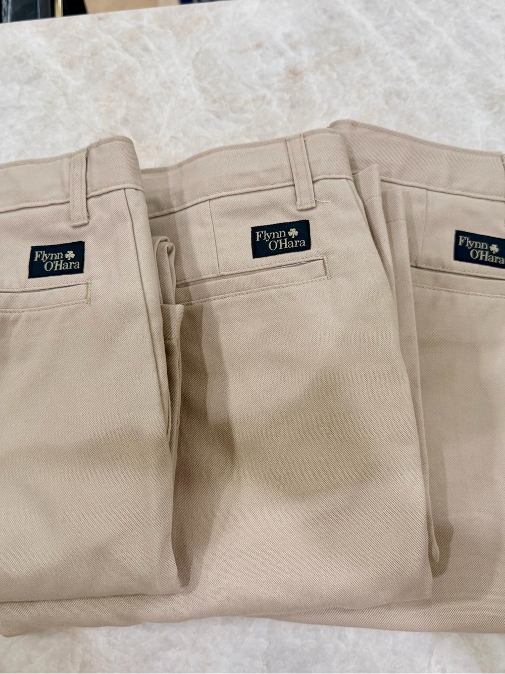 School pants -Flynn O Hara Boys' Khaki Dress Pants - Tan - Picture 4 of 4